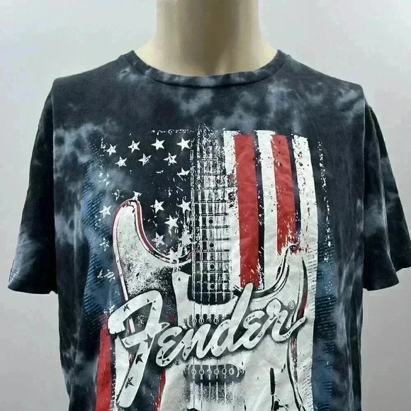 Fender Tie-Dye Guitar Graphic Tee Men Size XL Skate Casual Band Music - Picture 4 of 7